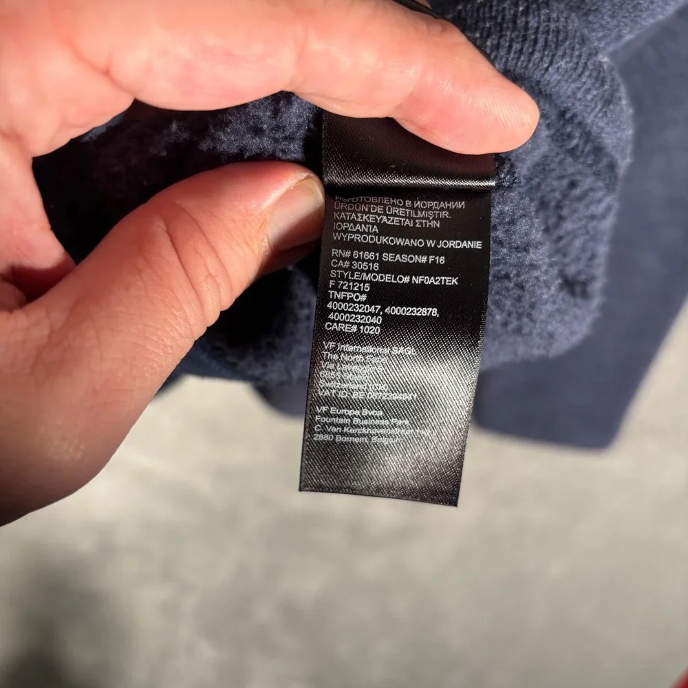 The North Face Womens XL Fleece Jacket‎ Navy Blue Full Zip Sherpa Lined Outdoor